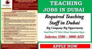 Credence High school Vacancies Dubai