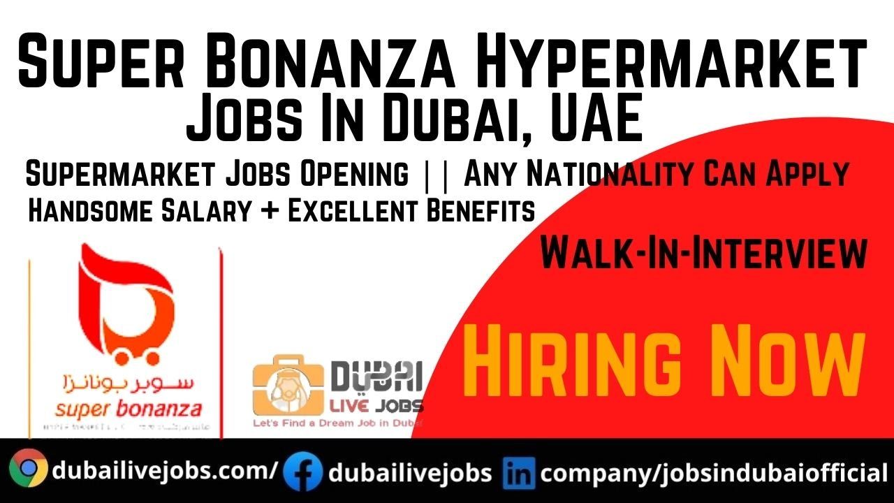 Super Bonanza Hypermarket Jobs Dubai