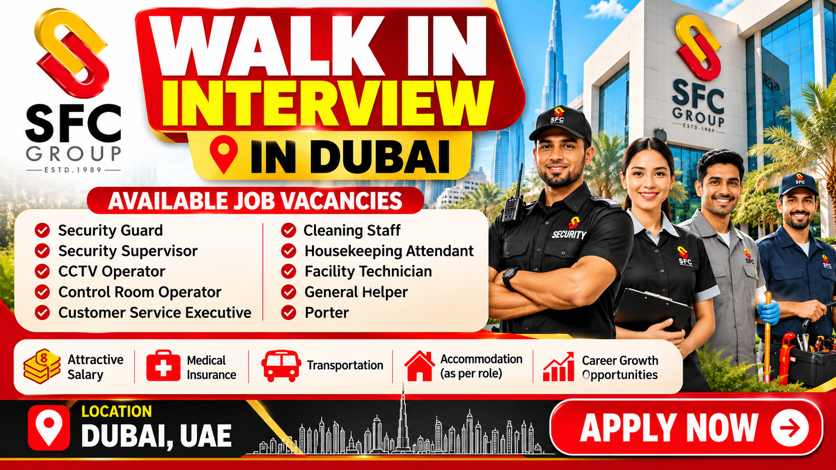 SFC Group Walk in Interview in Dubai